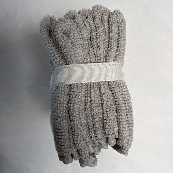 Novo Bath Washcloths Smoke Gray Set Of 6 13x13 Inch 100% Cotton - Picture 4 of 6